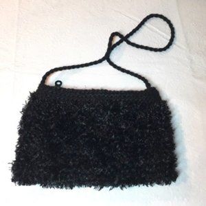 Vintage Allegro Pacific  Black Frilly Shoulder Bag